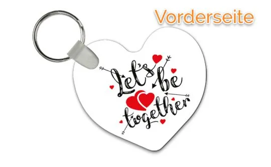 Herz-Anhnger Lets be together mit Wunschtext