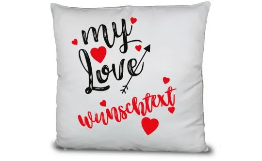 My Love Kissen mit Wunschtext