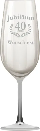Party Sektglas mit Gravur zum Jubilum - mit Wunschtext und Jahreszahl
