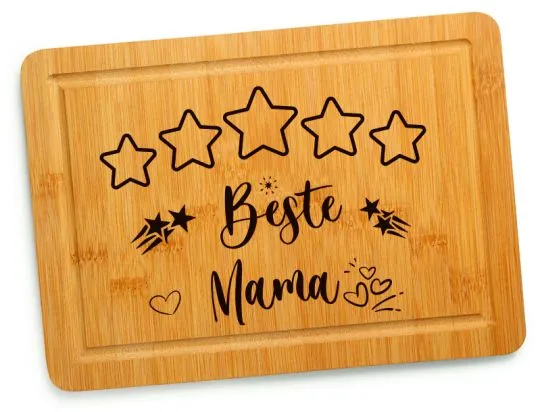 Schneidebrett - Beste Mama ♥ - 20 x 30 cm