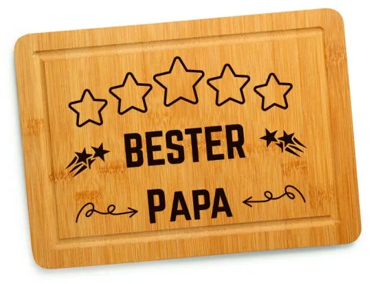 Schneidebrett - Bester Papa ★ - 20 x 30 cm