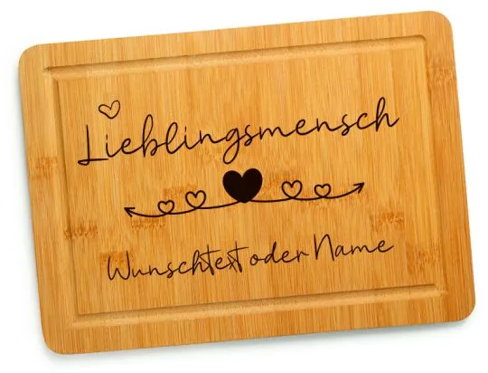 Schneidebrett - Lieblingsmensch ♥ mit Wunschtext oder Namen