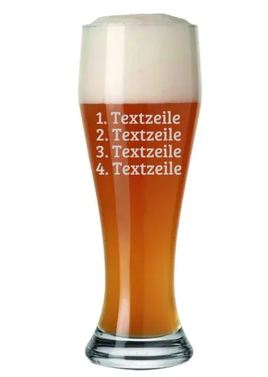 Weizenbierglas Bayern mit Wunschtext bis zu 4 Textzeilen mglich!