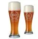 Weizenbierglas mit Jubilums-Gravur mit Wunschzahl und 2 Zeilen Wunschtext
