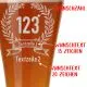 Klassisches Weizenbierglas Bayern mit Jubilums-Gravur. Wunschzahl & 2 Zeilen Text