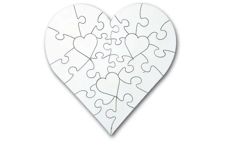 Holz Herzpuzzle mit 23 Teilen