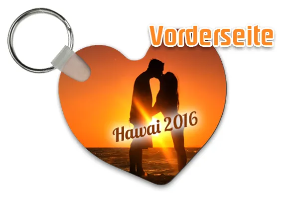 Schlsselanhnger Herz mit Foto beidseitig selbst gestalten
