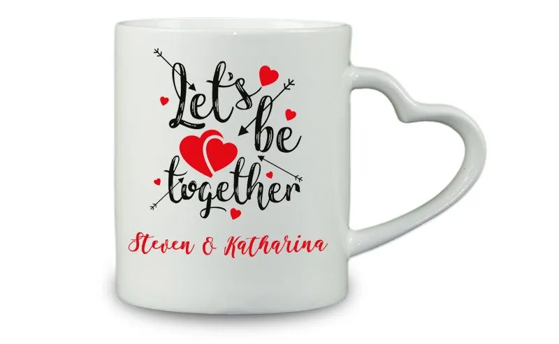 Kaffeebecher Lets be together mit Wunschtext oder Namen