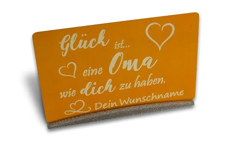 Aluminiumkarte mit deinem Wunschnamen - Glck ist... eine Person wie dich zu haben!