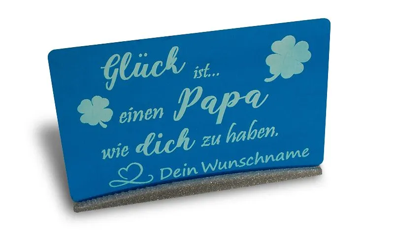 Aluminiumkarte mit deinem Wunschnamen - Glck ist... eine Person wie dich zu haben!