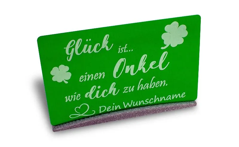 Aluminiumkarte mit deinem Wunschnamen - Glck ist... eine Person wie dich zu haben!