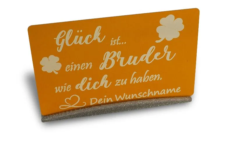 Aluminiumkarte mit deinem Wunschnamen - Glck ist... eine Person wie dich zu haben!