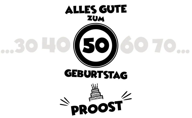 Longdrink-Glas mit Gravur Alles Gute - Proost - Jahreszahl frei whlbar