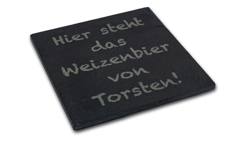 Untersetzer aus Schiefer mit Laser-Gravur zum individuellen gestalten