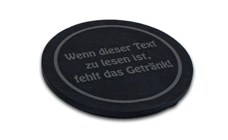 Schiefer Untersetzer mit Laser-Gravur zum individuellen gestalten