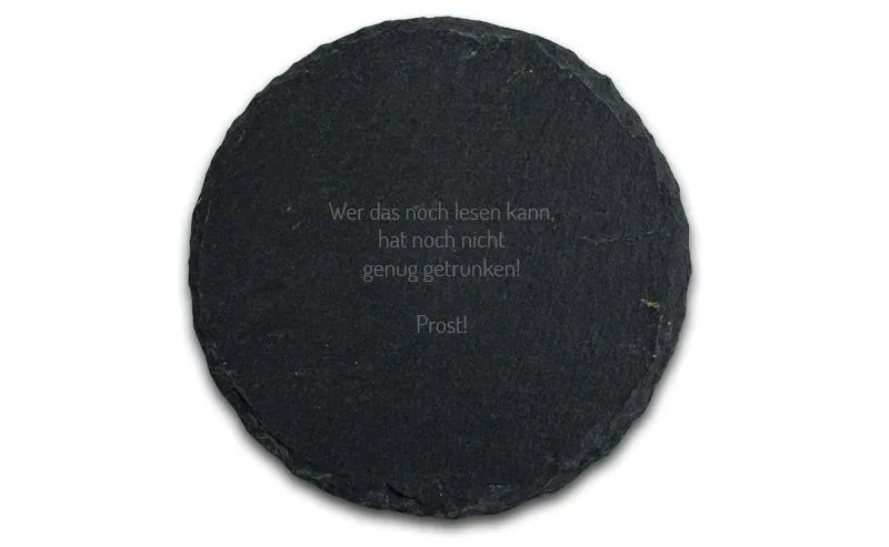 Schiefer Untersetzer mit gebrochener Kante inkl. Laser-Gravur