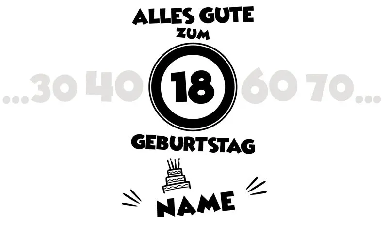 Longdrink-Glas Alles Gute zum Geburtstag - Jahreszahl und Wunschtext frei whlbar