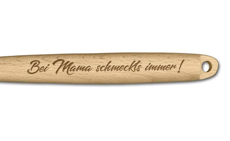 Flacher Kochlffel mit individueller Text-Gravur