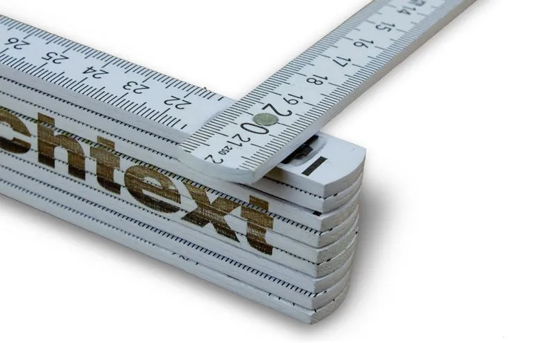 Zollstock / Metermastab in wei mit Laser-Gravur