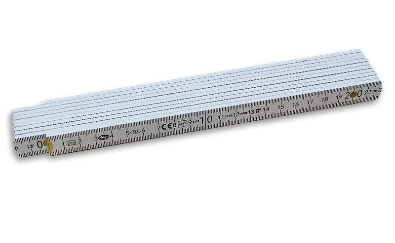 Zollstock / Metermastab in wei mit Laser-Gravur