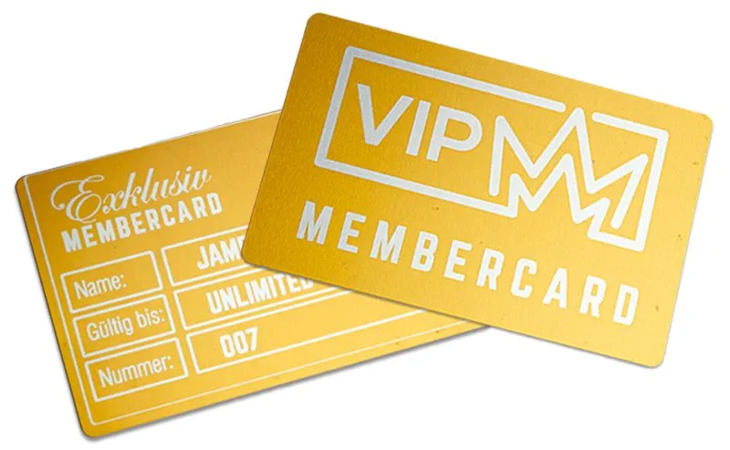 Farbige Metall Visitenkarte in 8 Farben mit Gravur - 0,5 mm