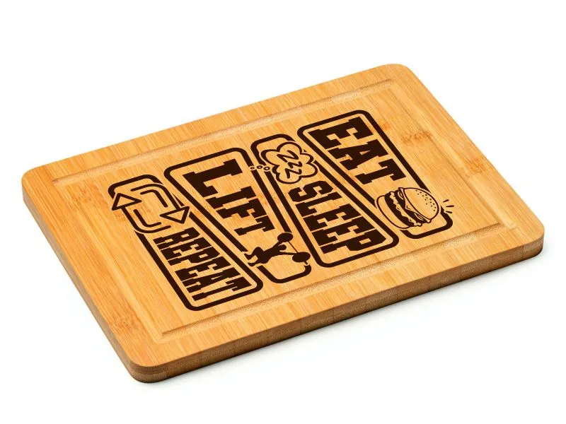 Schneidebrett - Eat Sleep Lift Repeat 💪