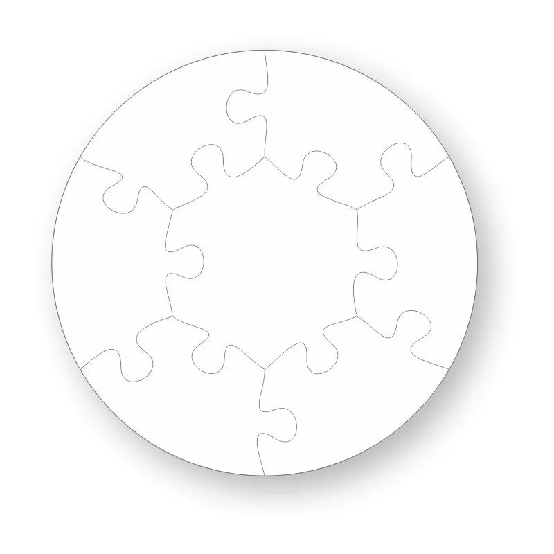 Holzpuzzle mit 7 Teilen in 4 Gren von 15 - 30 cm