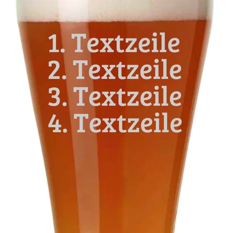 Weizenbierglas Bayern individuell graviert mit bis zu 4 Zeilen Wunschtext.