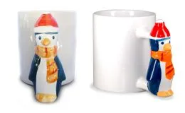 Fotobecher mit Pinguin Griff