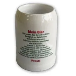 Bierkrug, wei 0,5 L inkl. Fotodruck