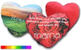 Premium Herzkissen, farbige Rckseite