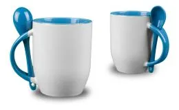 Lffel-Tasse pastell Blau mt Fotodruck