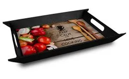 Serviertablett, Faltbar, schwarz
