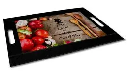 Serviertablett, Faltbar, schwarz