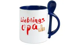 Lffel-Kaffeebecher in blau