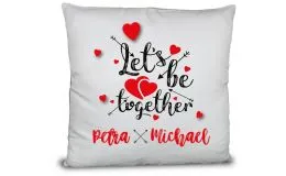 Kissen mit Liebesbotschaft und Wunschtext
