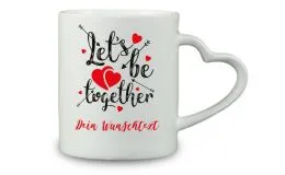Kaffeebecher Lets be together mit Wunschtext oder Namen