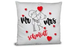 Mr. & Mrs. Prchen Kissen mit Namen der Wunschtext