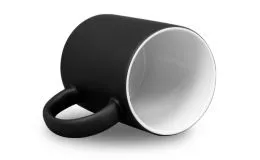 Matt schwarze Magic Mug Zaubertasse