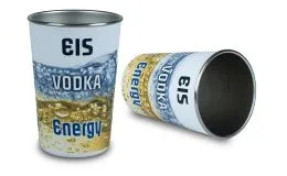 Trinkbecher aus Edelstahl mit Kunststoffhlle