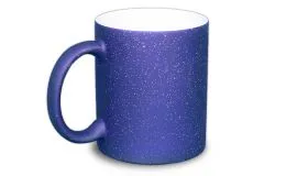 Matt blaue Zaubertasse mit Glitter-Effekt