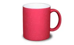 Matt rote Zaubertasse mit Glitter-Effekt