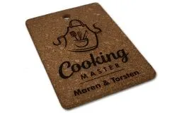 Untersetzer aus Kork mit individueller Lasergravur. Gre 22 x 16 cm