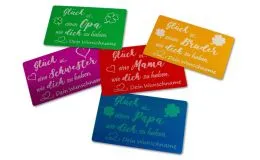 Aluminiumkarte mit deinem Wunschnamen - Glck ist... eine Person wie dich zu haben!