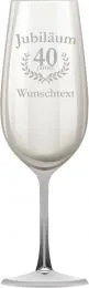 Party Sektglas mit Gravur zum Jubilum - mit Wunschtext und Jahreszahl