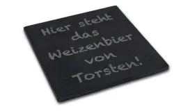 Untersetzer aus Schiefer mit Laser-Gravur zum individuellen gestalten