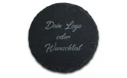 Schiefer Untersetzer mit gebrochener Kante inkl. Laser-Gravur