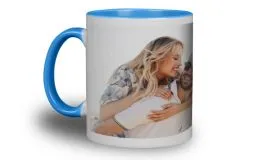 Fototasse mit eigenem Foto oder Wunschtext - Hellblau