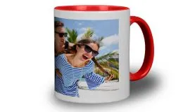 Rote Fototasse mit deinem Foto oder Wunschtext