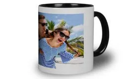 Fototasse mit eigenem Foto oder Wunschtext - Schwarz